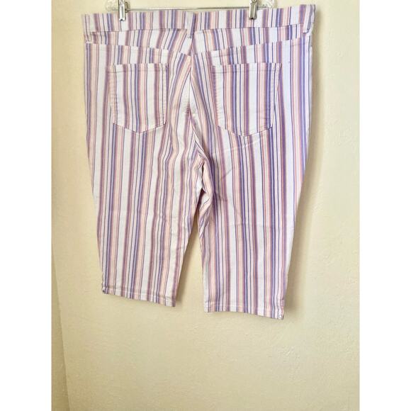 Gloria Vanderbilt Amanda Women's Cropped Capri Striped Jeans Size 22W - Picture 6 of 7